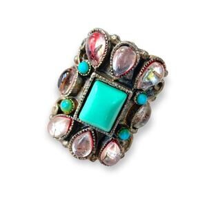 Ornate antiqued fashion ring Sz. 5.25.-5.5